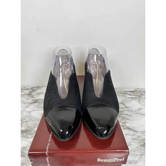 BeautiFeel Meryl Cap Toe Suede + Leather High Heels Pumps NEW Black Size EU41 - Picture 7 of 12